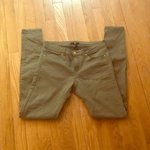 Olive green skinny jeans